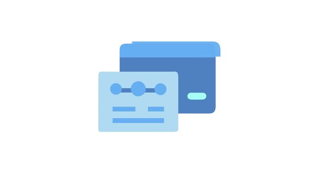 Flat design illustration of software interface settings window panels