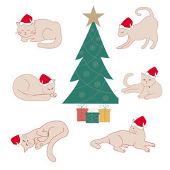 Christmas cats pattern