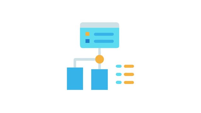 Flat diagram illustration representing data flow and relationships