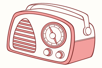 Retro vintage radio banner advertisement with classic design elements