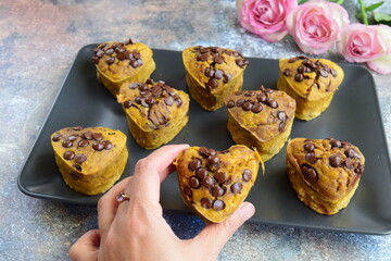 Pumpkin chocolate chip muffins