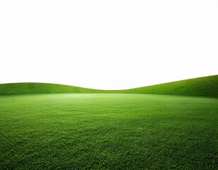 Obraz premium green grass field white background