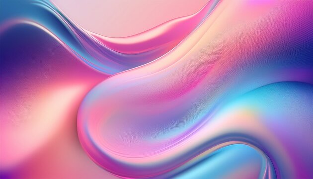 an iridescent fluid abstract image with vibrant colors in a smooth flowing style on a soft gradient background vibrant holographic fluid colors flow abstractly abstract iridescent wave pastel pink