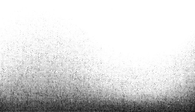 Halftone texture with a curved, upward gradient made of dense black dots, fading smoothly on a transparent background.