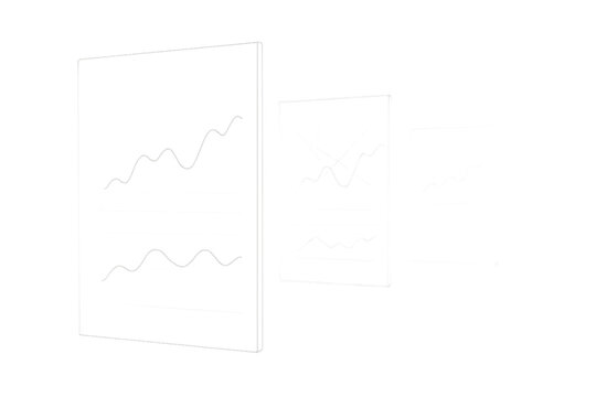Floating Glass Panels with Abstract Data Graphs