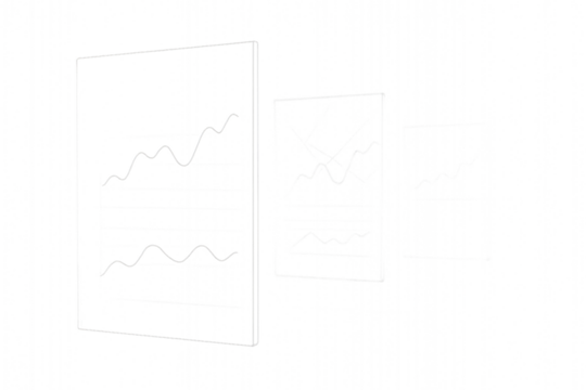 Floating Glass Panels with Abstract Data Graphs