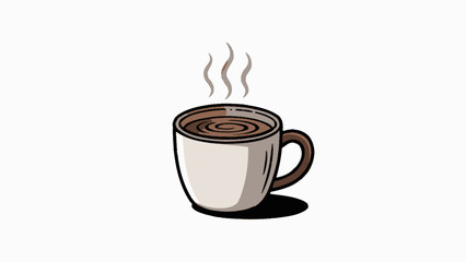 Steaming Cup of Coffee Illustration on White Background Aromatic Delightful Morning Beverage Concept