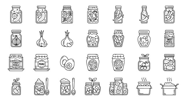 Pickle Jar Variations Icon Set