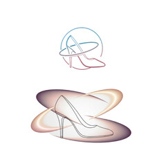 Elegant high heel shoe graphic design for fashion brands and stylish marketing campaigns, conveying sophistication and modern allure.