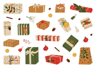 Collection of Eco Christmas Gifts in Rustic Syle.