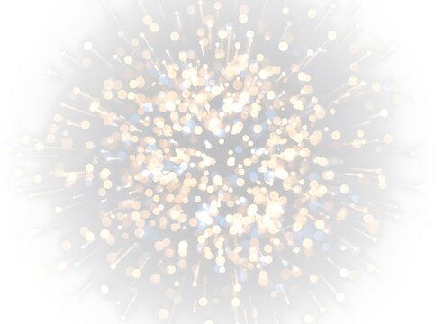 Abstract blurred bokeh lights and glitter effect on a white background