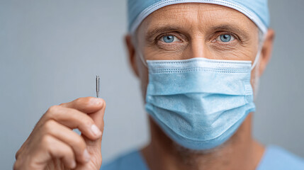 Dental surgery concept: surgeon displays implant screw for innovative oral health solutions
