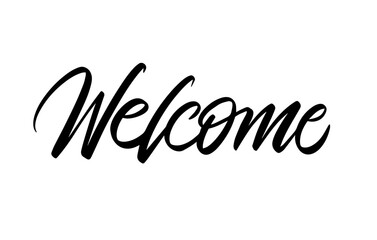 Modern Welcome Brush Script Typography Vector