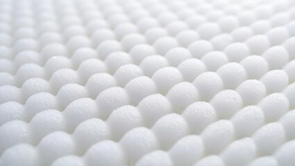Macro abstract of white hemispherical dots in rows, clean modern 3D textured surface background