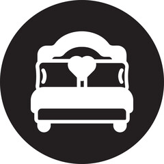 Double bed glyph icon