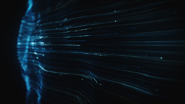 Abstract Light Strokes Particles Background
Illustration of an abstract background made up of glowing 3d light particles with depth of field and turbulence wave following curved motion path trajector
