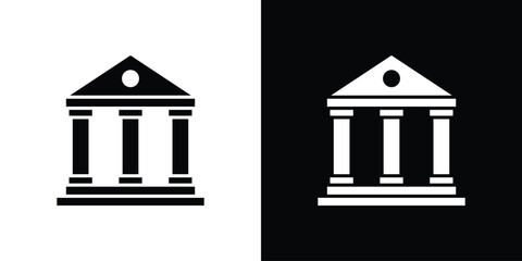 Court icon line art editable stroke and solid collection for app design