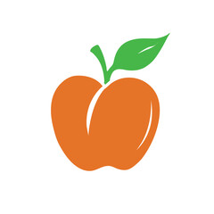 Peach Fruit Vector with white backgraund