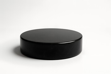 Glossy Black Cylinder Podium &mdash; Minimal 3D Product Display on Neutral Background