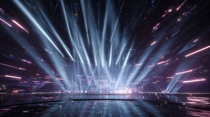 Expansive metaverse arena featuring soundwave visuals and cinematic immersion experience