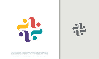 Global Community Logo Icon Elements Template. Community human Logo template vector. Community health care. Abstract Community logo