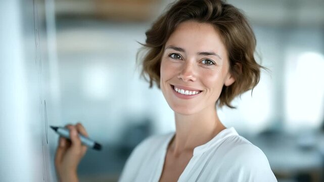 woman helping patient set small achievable goals on whiteboard soft marker squeak empowering mental health planning three quarter wide angle cinematic color correction gentle bac