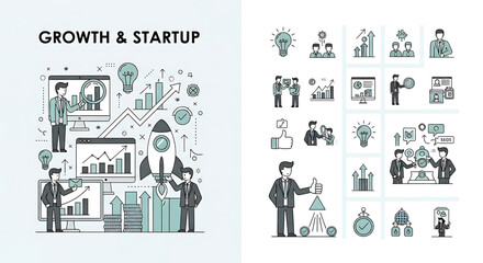 Creative concept vector illustrations showing design, art, and idea generation. Includes teamwork, brainstorming, and creative process elements for modern projects.