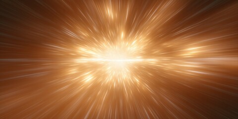 Obraz premium Golden light burst with radiant streaks in space