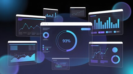 Digital Dashboard Displays Showing Financial Data and Analytics finance charts