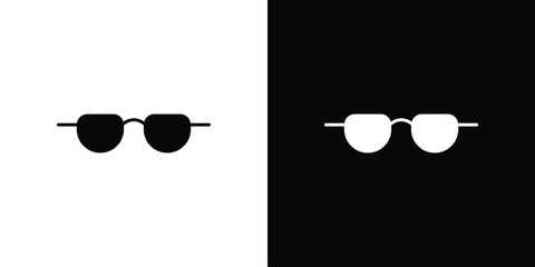 Eye glasses icon line art editable stroke and solid collection for app design