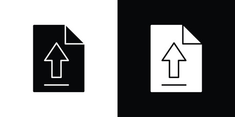 Obraz premium File upload icon line art editable stroke and solid collection for app design