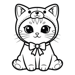 Cute kitten in bear costume