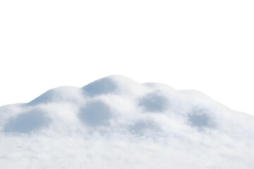 Realistic Snowdrift, Isolated Winter Snow Pile on Transparent Background