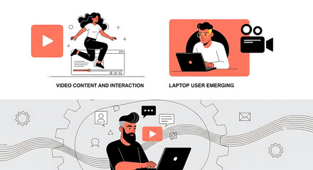 Creative concept vector illustrations showing design, art, and idea generation. Includes teamwork, brainstorming, and creative process elements for modern projects.