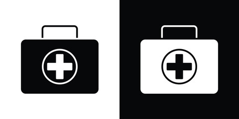 Medical kit icon line art editable stroke and solid collection for app design
