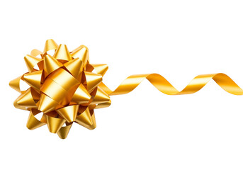 Sparkling gold bow with a starburst shape