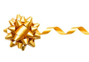 Sparkling gold bow with a starburst shape