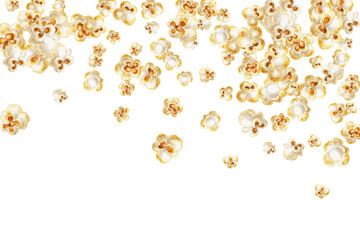 Tasty popcorn vector illustration looks delicious and inviting. Useful in carnival or circus-themed graphics. Each popcorn piece exhibits a textured surface.