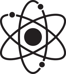 atom silhouette on white background
