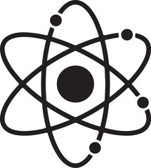 atom silhouette on white background