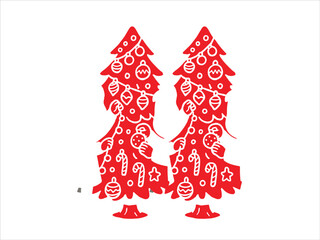 Obraz premium Cute children decorating Christmas tree with colorful lights and ornaments