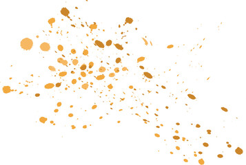 Yellow watercolor paint splatter on white background creating an artistic abstract texture. Vibrant ink drops ideal for backgrounds, posters, and modern designs. Perfect for creative and decorative