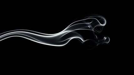 Abstract grayscale image of ethereal smoke swirling against a stark black background