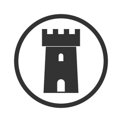 Simple castle icon isolated on transparent background