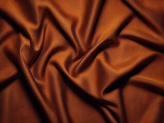 Rich brown satin fabric with soft folds and highlights