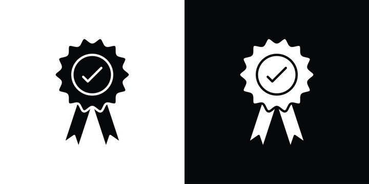 Rosette icon line art editable stroke and solid collection for app design