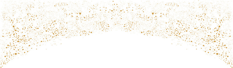 Golden confetti border with sparkling glitter particles on a white background. Elegant festive decoration for celebrations, invitations, and holiday designs. Perfect for luxury, wedding, and New Year 