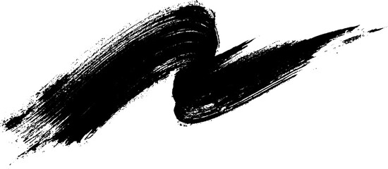 wavy dark brush stroke texture on white background creating expressive minimal abstract artwork 