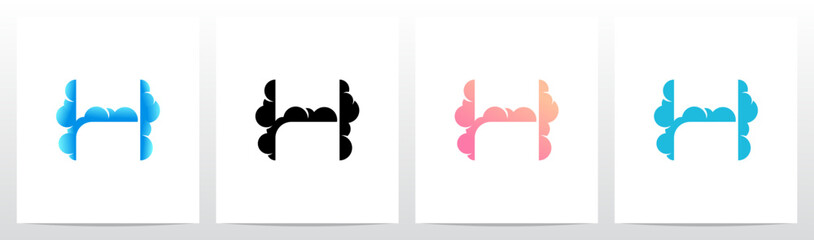 Clouds Forming Letter Initial Logo Design H