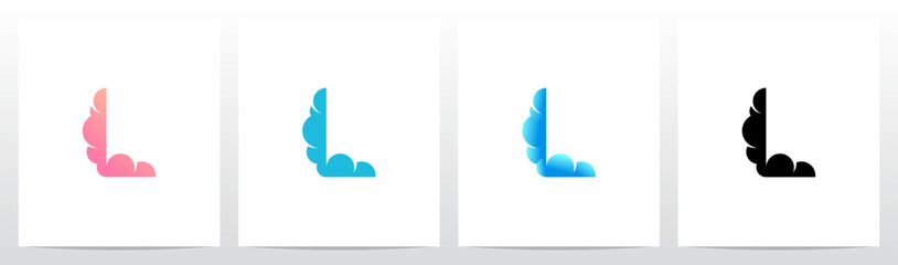 Clouds Forming Letter Initial Logo Design L